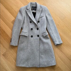 Zara Gray Double-Breasted Women's Coat